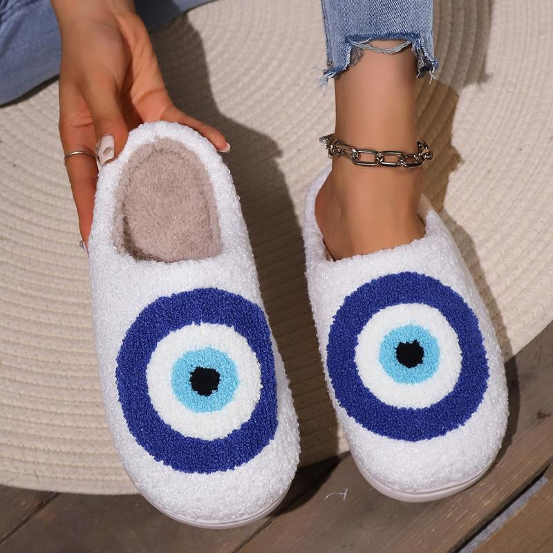 Evil Eyes Slippers for Women Strawberry Heart Slippers Memory Foam Slippers Slip on House Shoes Comfortable Bedroom Slidessoft Plush House Slippers Winter Indoor Outdoor Slipper