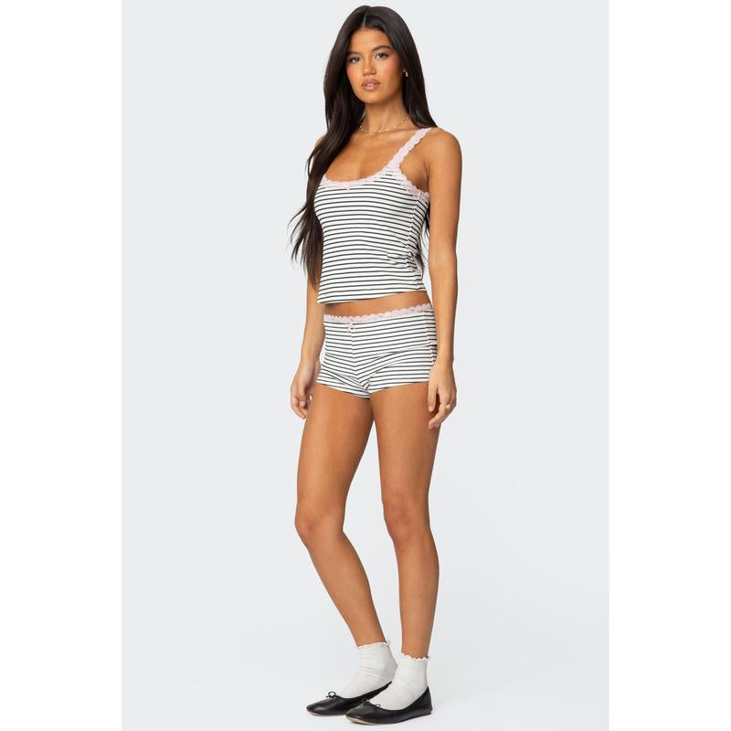 Sofi Striped Ribbed Shorts