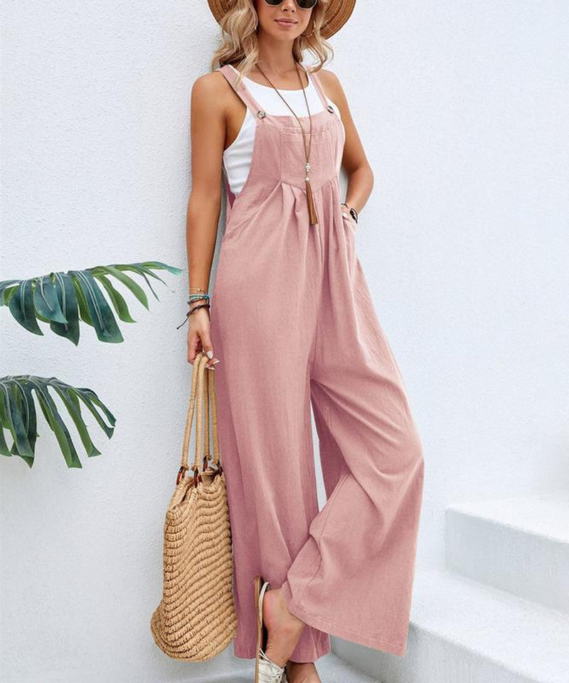 Women'S Elegant Army Green Cotton Suspender Trousers Mid-Waist Soft Fabric Pockets Medium Fit Asian Sizes S-XXL Retro Style Comfortable Womenwear Casual Womenswear Overalls Suits Basic Minimalist Basic